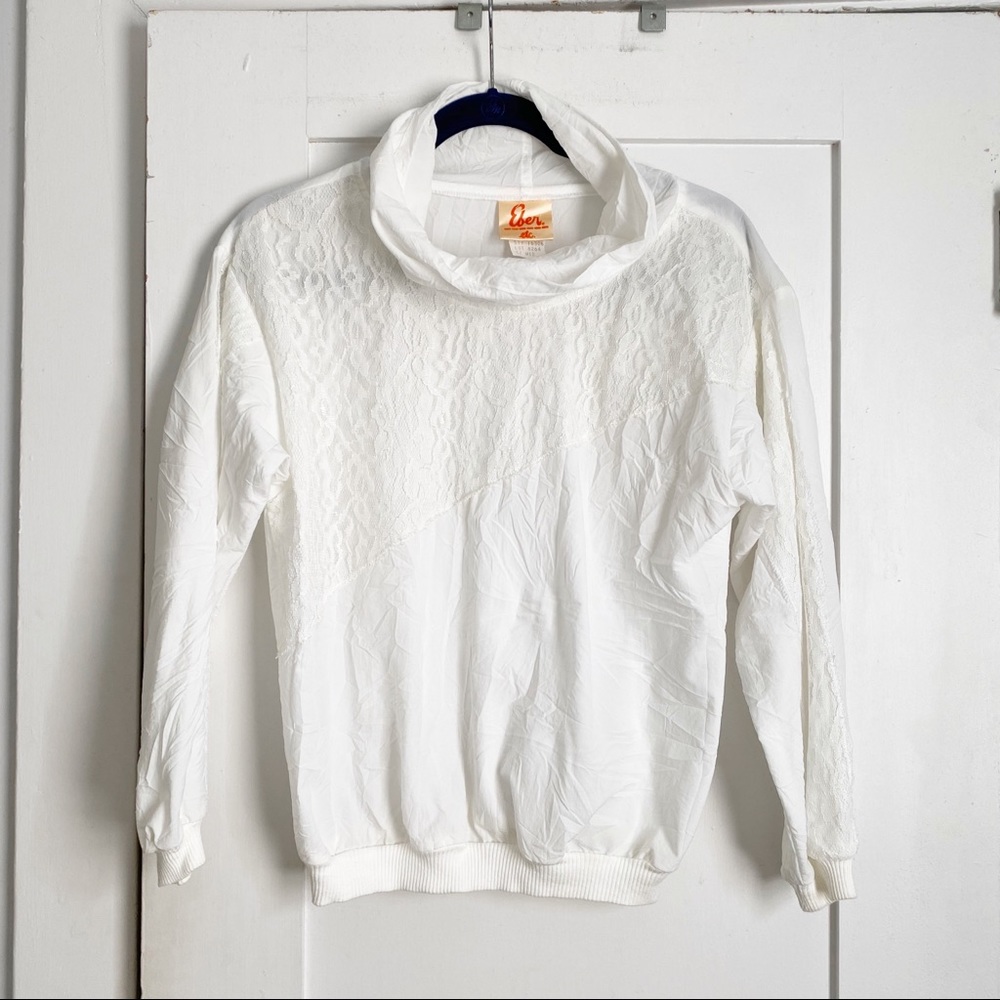 Vintage Eber White Lace Blouse